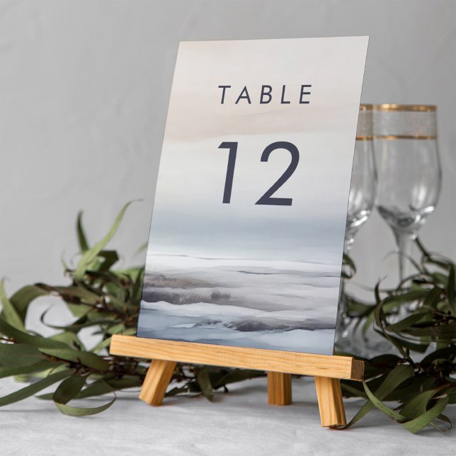 Winder Landscape Modern Painting Wedding Dinner Table Number (Creator Uploaded)