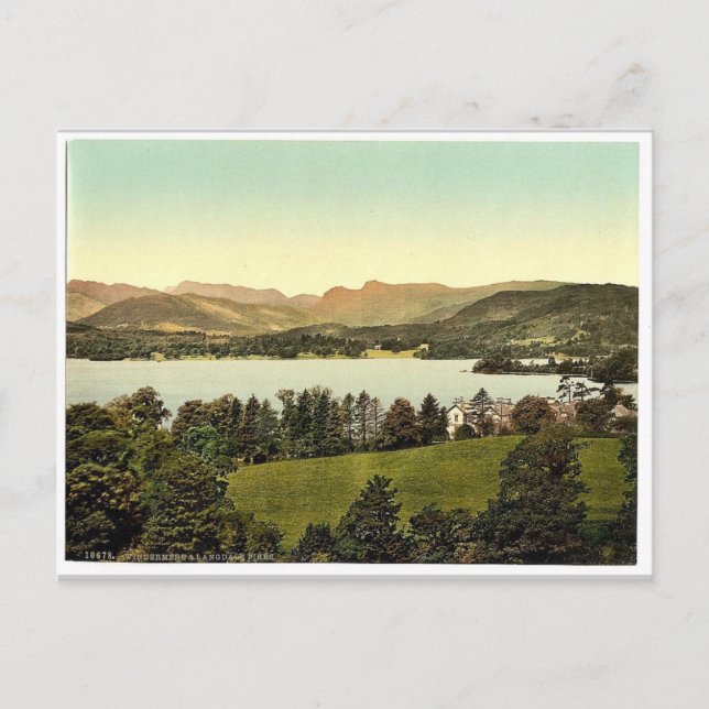 Windermere and Langdale Pikes, Lake District, Engl Postcard (Front)
