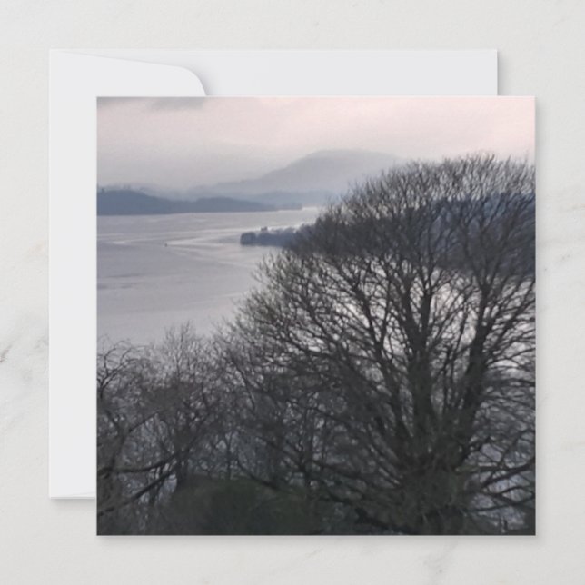 Windermere in Winter - Lake District Flat Card (Front)