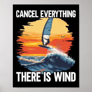 Windfoiling Board There Is Wind Wing Foil Surfing Poster