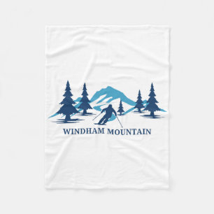 Windham Mountain New York Ski Resort Skiing Skier Fleece Blanket