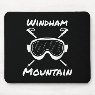 Windham Mountain Rustic Skiing Goggles Ski Poles S Mouse Pad