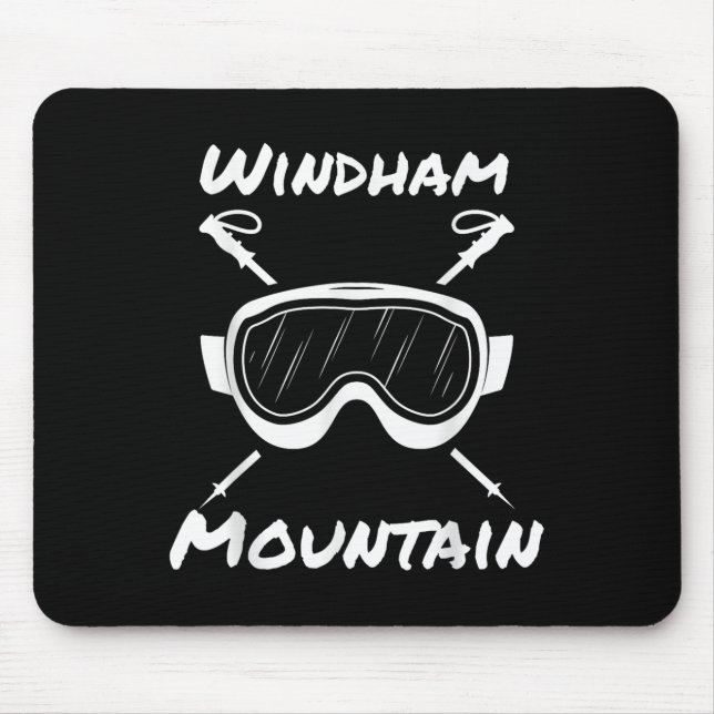 Windham Mountain Rustic Skiing Goggles Ski Poles S Mouse Pad (Front)