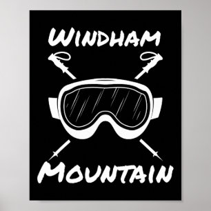 Windham Mountain Rustic Skiing Goggles Ski Poles S Poster