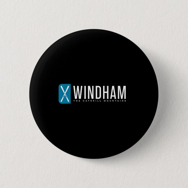 Windham Mountain Ski  6 Cm Round Badge (Front)