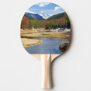 Winding Colorado River With Mountains and Pines Ping Pong Paddle