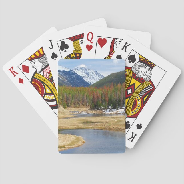 Winding Colorado River With Mountains and Pines Playing Cards (Back)