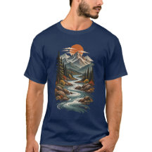 Winding Mountain River Sunset