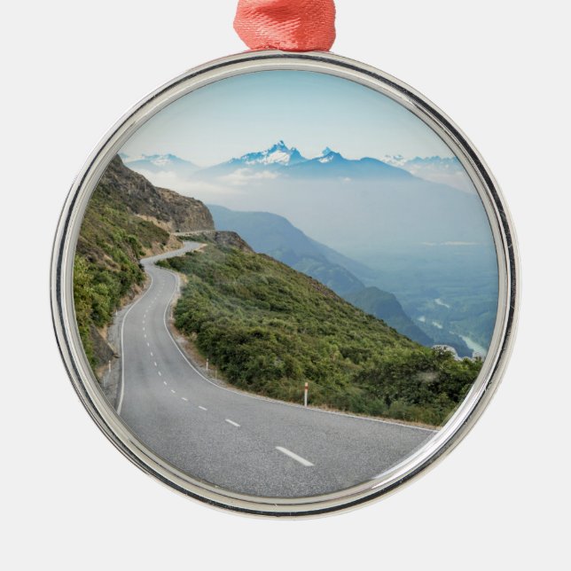 Winding Mountain Road | Olympic National Park Metal Ornament (Front)