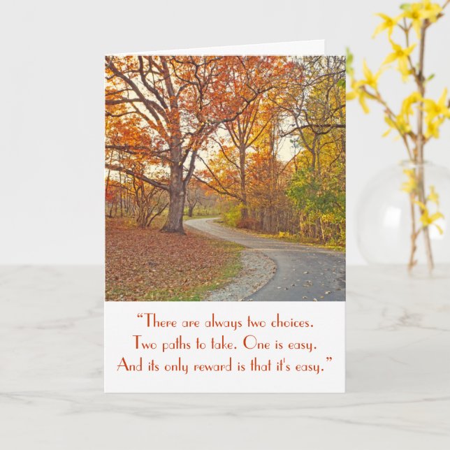 "WINDING PATH THROUGH WOODS" CARD (Yellow Flower)