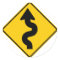 Winding Road Ahead Highway Sign