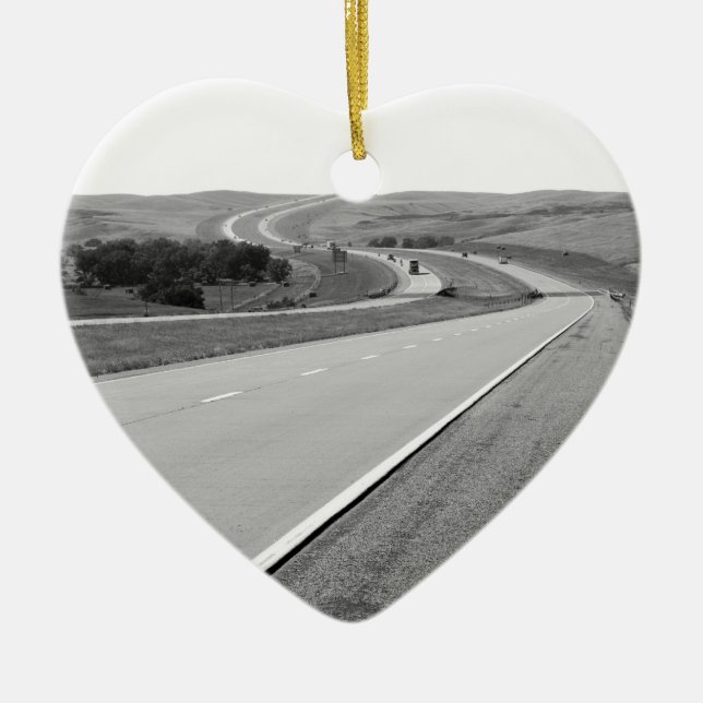 Winding Road Ceramic Ornament (Front)