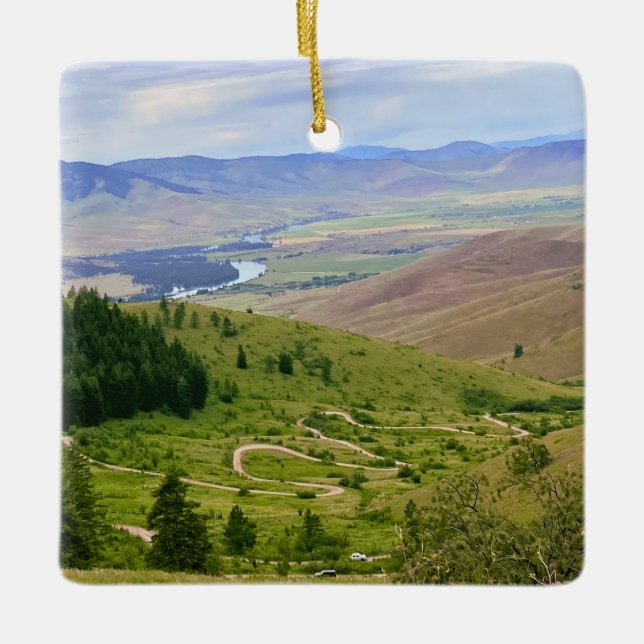 Winding Road Ceramic Ornament (Front)