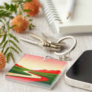 Winding Road Toward the Sun Key Ring