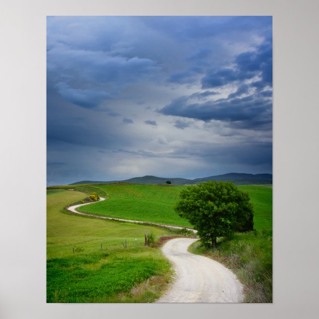 Winding road under a dark sky poster (Front)