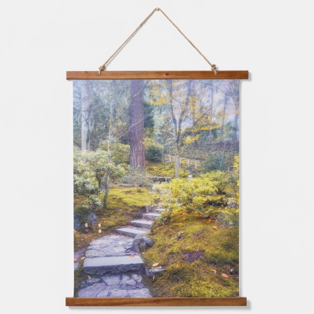 Winding Stone Path in Forest  Hanging Tapestry (Front)