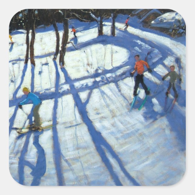 Winding Trail Morzine Square Sticker (Front)