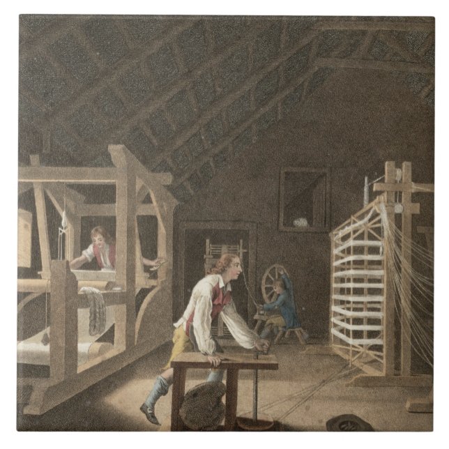 Winding, Warping with a New Improved Warping Mill Ceramic Tile (Front)