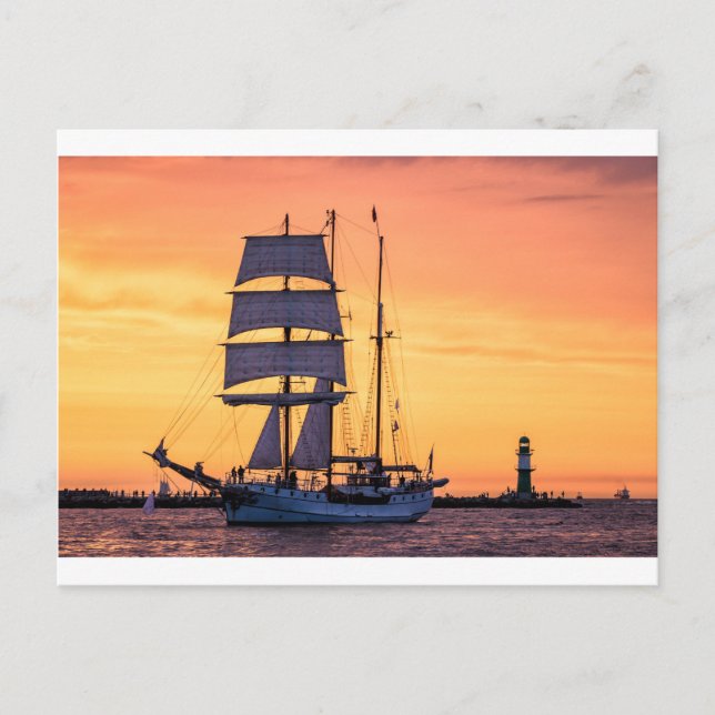 Windjammer on the Baltic Sea Postcard (Front)