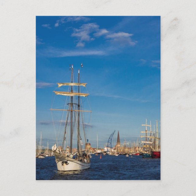 Windjammer on the Hansesail in Rostock (Germany) Postcard (Front)