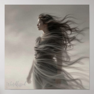 Windkissed - AI Fantasy Digital Art Print