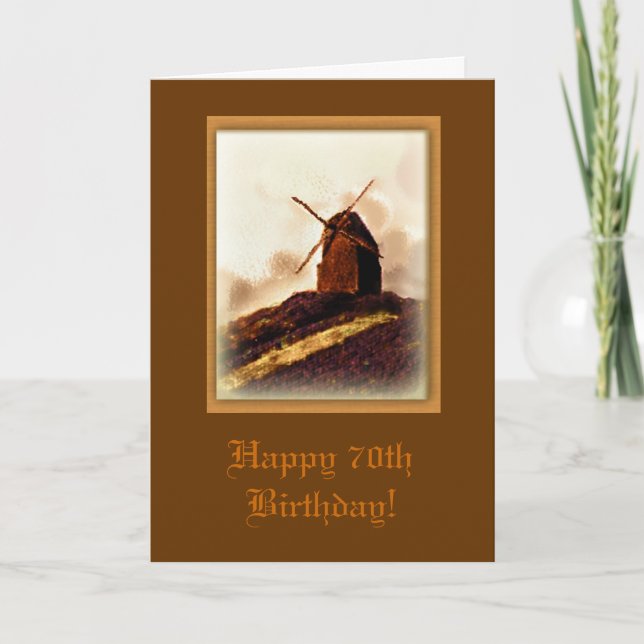 Windmill 70th Birthday Card (Front)