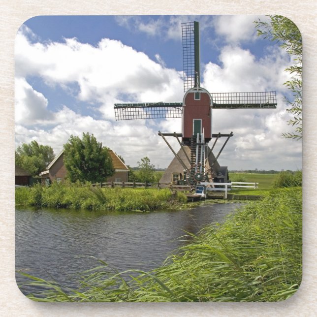 Windmill along a canal east of Leiden in the Coaster (Front)