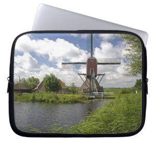 Windmill along a canal east of Leiden in the Laptop Sleeve