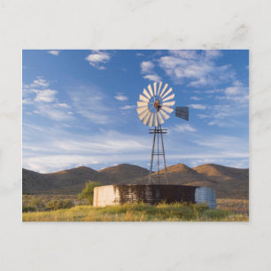 Windmill And Dam In The Karoo At Sunrise Postcard