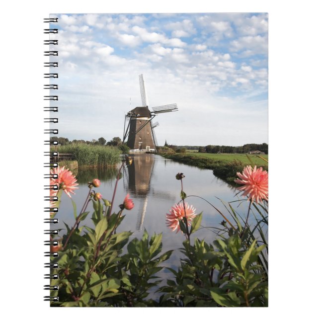 Windmill and flowers in Holland notebook (Front)