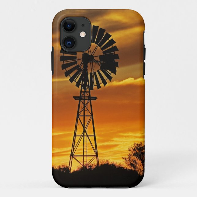 Windmill and Sunset, William Creek, Oodnadatta Case-Mate iPhone Case (Back)
