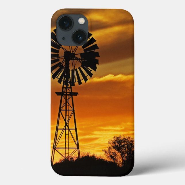 Windmill and Sunset, William Creek, Oodnadatta Case-Mate iPhone Case (Back)