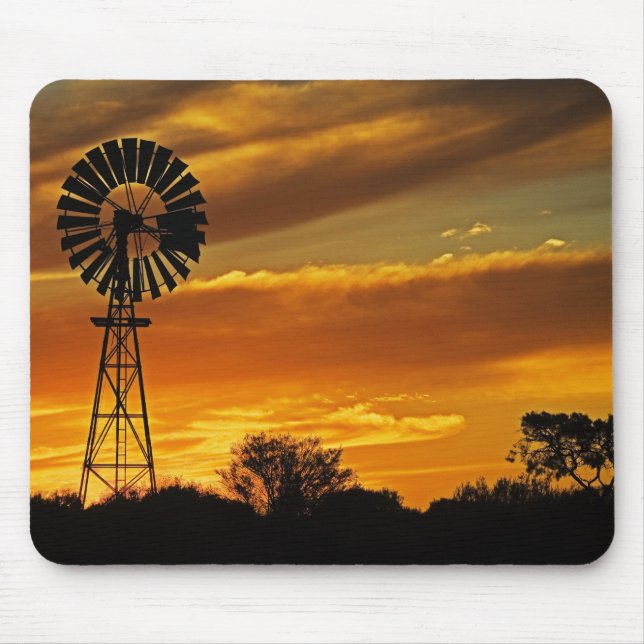 Windmill and Sunset, William Creek, Oodnadatta Mouse Pad (Front)