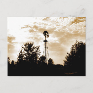 Windmill at Dusk Postcard