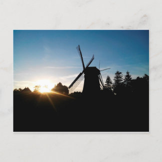 Windmill at sunrise postcard