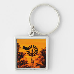 Windmill at Sunset, Australia Key Ring