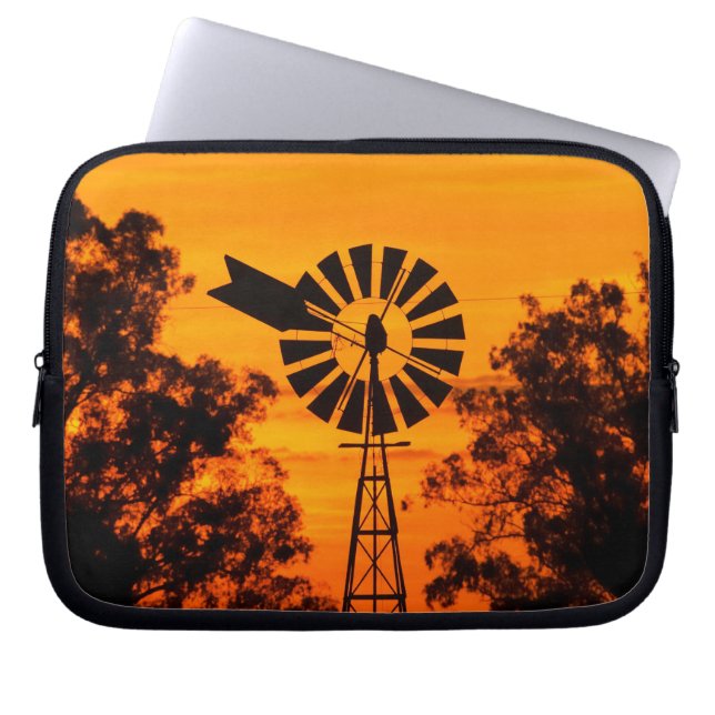 Windmill at Sunset, Australia Laptop Sleeve (Front)