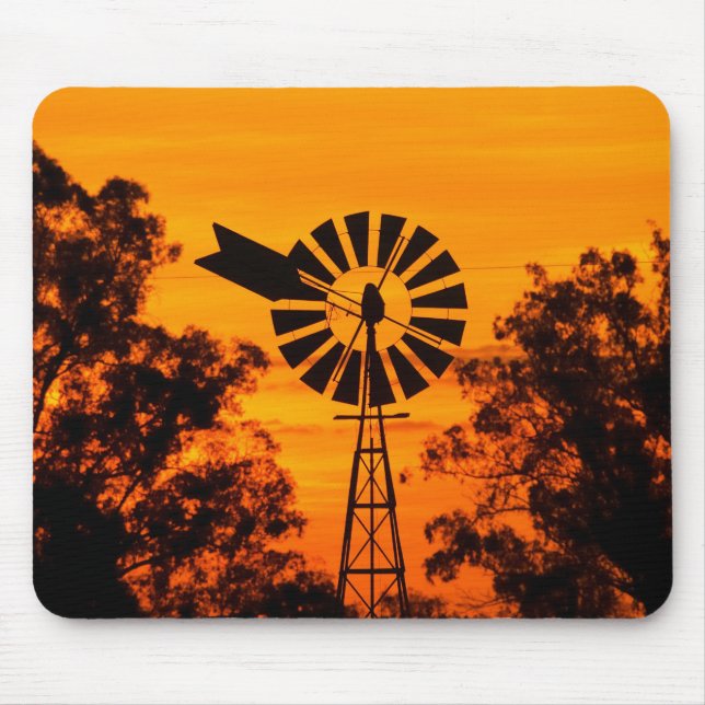 Windmill at Sunset, Australia Mouse Pad (Front)