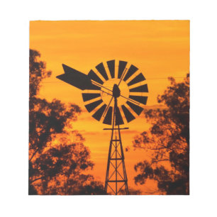 Windmill at Sunset, Australia Notepad