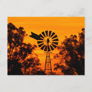 Windmill at Sunset, Australia Postcard