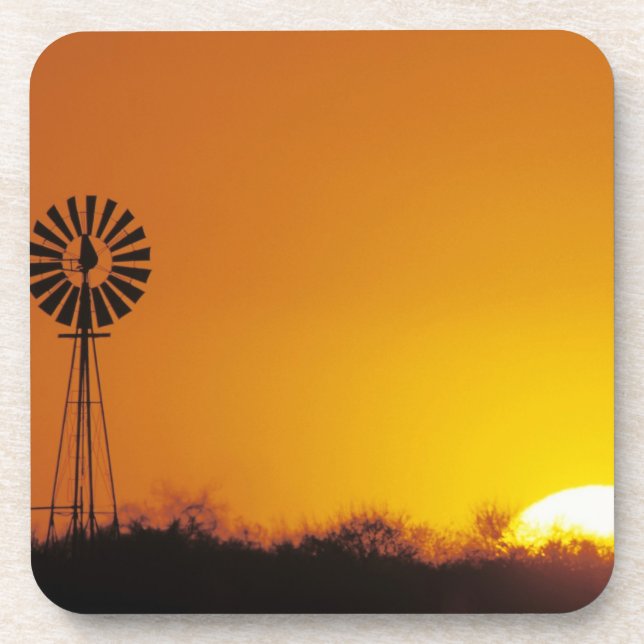 Windmill at sunset, Sinton, Texas, USA Coaster (Front)