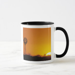Windmill at sunset, Sinton, Texas, USA Mug