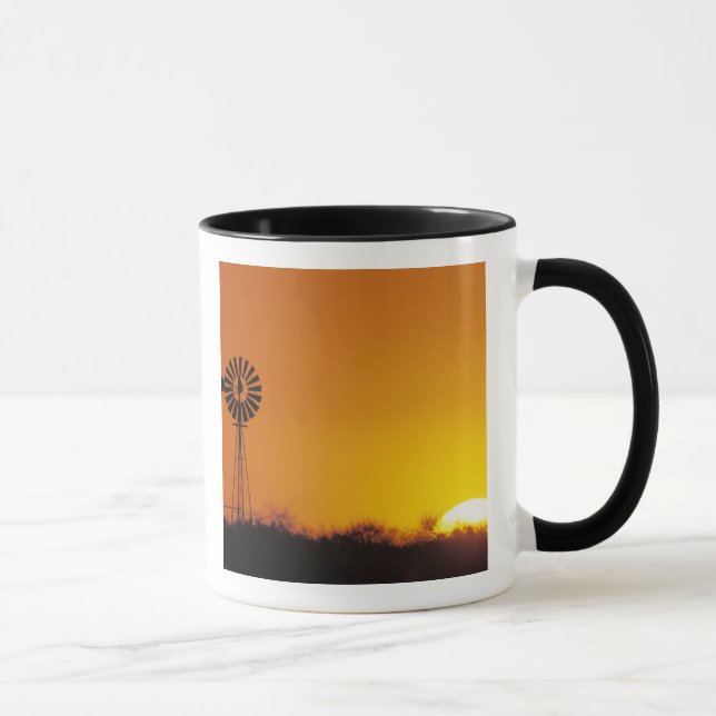 Windmill at sunset, Sinton, Texas, USA Mug (Right)