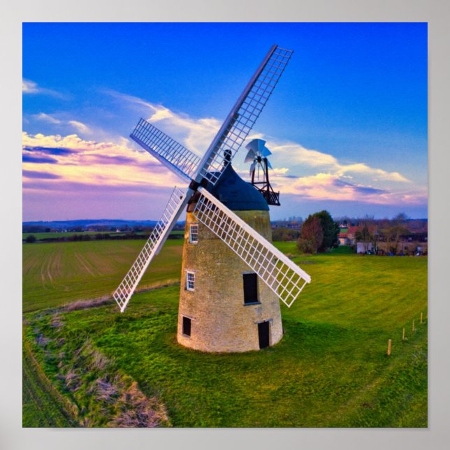 Windmill Blue Sky Poster (Front)