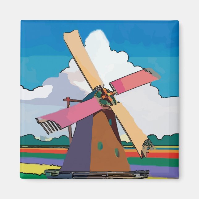 Windmill, Dutch, add text Magnet (Front)