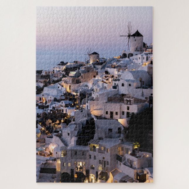 Windmill Greece Santorini Summer Houses Sea Jigsaw Puzzle (Vertical)