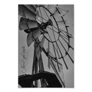 Windmill in Black Photo Print