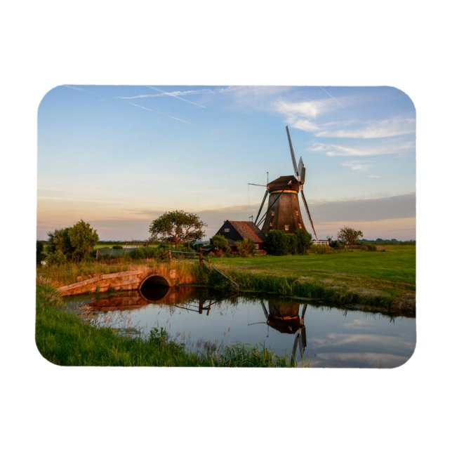 Windmill in rural Holland rectangular magnet (Horizontal)