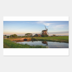 Windmill in rural Holland rectangular sticker