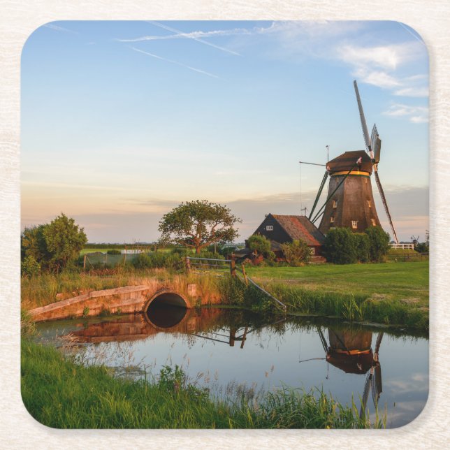 Windmill in the countryside in Holland coaster (Front)